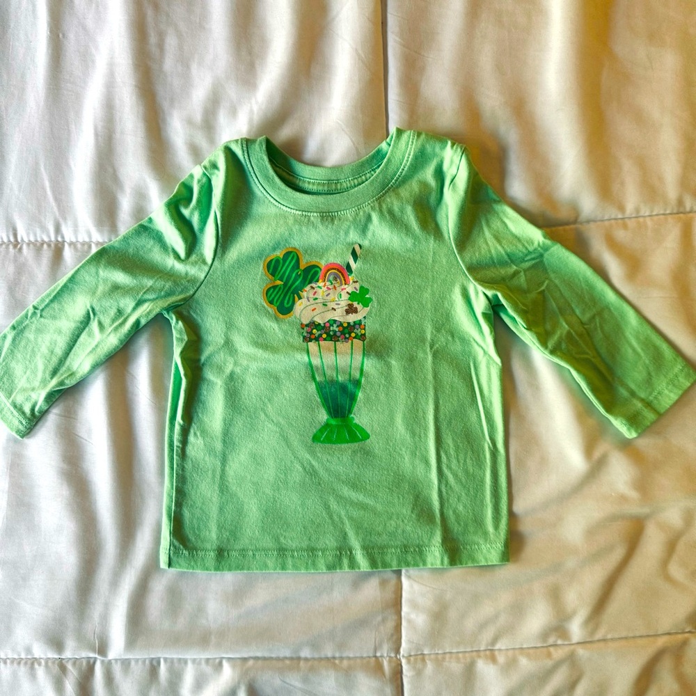 Cat & Jack 18m Lime green St Patrick’s day milkshake
